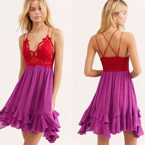 🆓️ Free People Adella Dress Lipstick - Picture 1 of 8